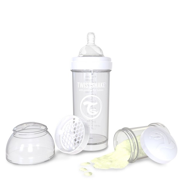 All-In-One Anti-Colic Baby Bottle 260ml - White - Twistshake - BabyOnline HK