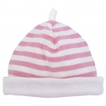 Organic Cotton Scull Hat (0-6M) - Rose with White Stripes - Under the Nile - BabyOnline HK