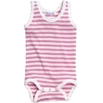 Organic Cotton Summer Baby Bodysuit - Rose White (0-3M)