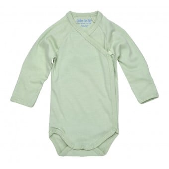Organic Cotton Side Snap Baby Bodysuit (L/S) - Sage (3-6M)