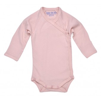 Organic Cotton Side Snap Baby Bodysuit (L/S) - Blush (3-6M)