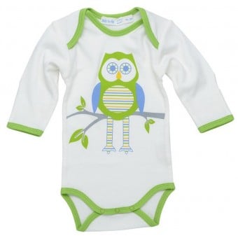 Organic Cotton Baby Bodysuit (L/S) - Owl Print (6-9M)
