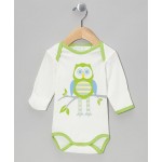Organic Cotton Baby Bodysuit (L/S) - Owl Print (6-9M) - Under the Nile - BabyOnline HK