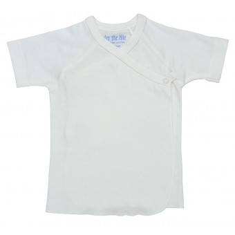 Organic Cotton Side Snap Baby Undershirt (S/S) - White (3-6M)