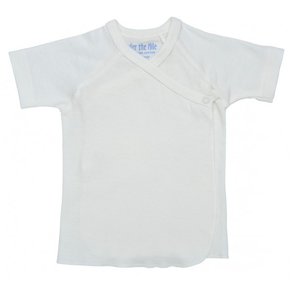 Organic Cotton Side Snap Baby Undershirt (S/S) - White (3-6M) - Under the Nile - BabyOnline HK