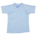 Organic Cotton Side Snap Baby Undershirt (S/S) - Ice Blue (3-6M) - Under the Nile - BabyOnline HK