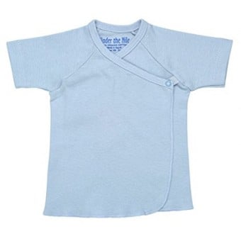 有機棉短袖底衫仔 (3-6M) - 冰藍色