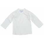 Organic Cotton Side Snap Baby Undershirt (L/S) - White (3-6M) - Under the Nile - BabyOnline HK