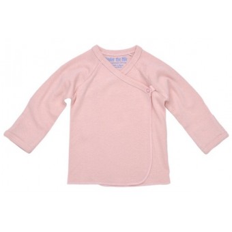 Organic Cotton Side Snap Baby Undershirt (L/S) - Blush (3-6M)