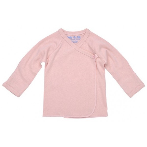 Organic Cotton Side Snap Baby Undershirt (L/S) - Blush (3-6M) - Under the Nile - BabyOnline HK