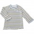 Organic Cotton Side Snap Shirt (L/S) - Blue Stripe (0-3M)