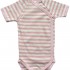 Organic Cotton Side Snap Baby Bodysuit (S/S) - Girl's Stripe (0-3M)