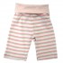 Organic Cotton Rolled Waist Pants - Girl's Stripe (0-3M)