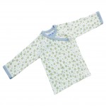 Organic Cotton Side Snap Shirt (L/S) - Poc-A-Dot Blue (3-6M) - Under the Nile - BabyOnline HK