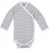Organic Cotton Side Snap Baby Bodysuit (L/S) - Tan Stripe (3-6M)