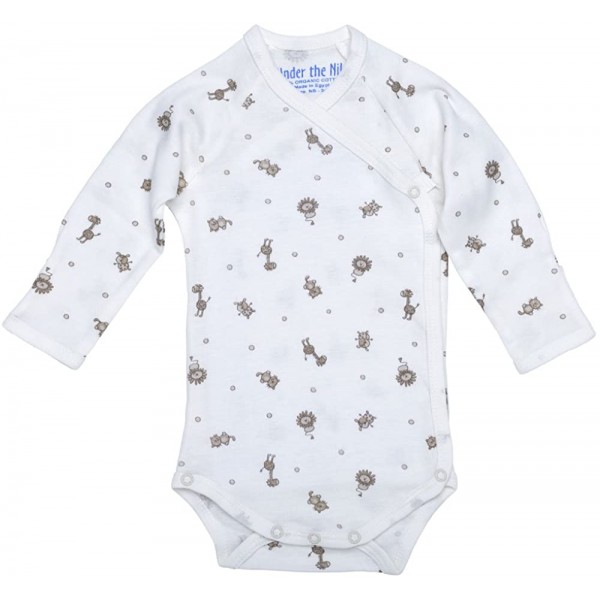 Organic Cotton Side Snap Baby Bodysuit (L/S) - Animal Print (3-6M) - Under the Nile - BabyOnline HK