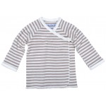 Organic Cotton Side Snap Shirt (L/S) - Tan Stripe (3-6M) - Under the Nile - BabyOnline HK