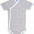 Organic Cotton Side Snap Baby Bodysuit (S/S) - Tan Stripe (0-3M)