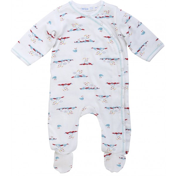 Organic Cotton Side Snap Footie - Whale (6M) - Under the Nile - BabyOnline HK