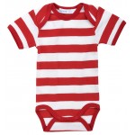 Organic Cotton Baby Lap Shoulder Bodysuit (S/S) - Red Rugby (12-18M) - Under the Nile - BabyOnline HK