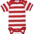 Organic Cotton Baby Lap Shoulder Bodysuit (S/S) - Red Rugby (6-9M)