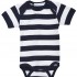 Organic Cotton Baby Lap Shoulder Bodysuit (S/S) - Navy Rugby (12-18M)
