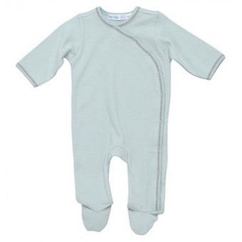 Organic Cotton Side Snap Footie (thick) - Misty Blue (9M)