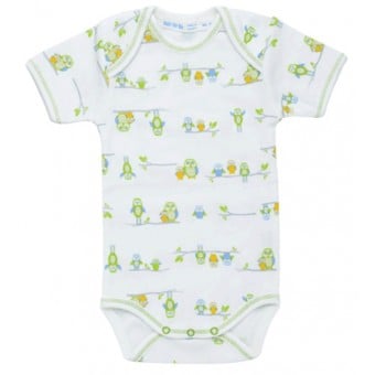 Organic Cotton Baby Bodysuit (S/S) - Owl Print (12-18M)