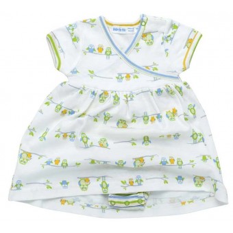 Organic Cotton Infant Dress with Bloomer - Owl Print (3-6M)