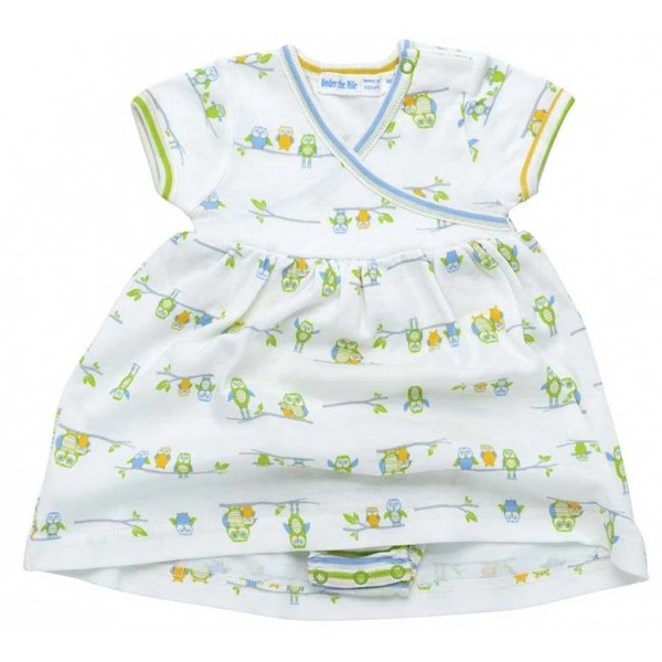 Organic Cotton Infant Dress with Bloomer - Owl Print (3-6M) - Under the Nile - BabyOnline HK