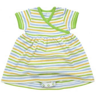 Organic Cotton Infant Dress with Bloomer - Sherbet Stripe (3-6M)