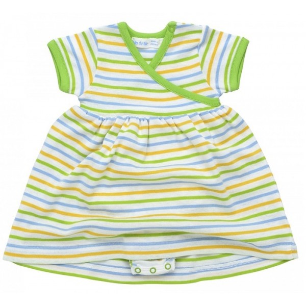 Organic Cotton Infant Dress with Bloomer - Sherbet Stripe (0-3M) - Under the Nile - BabyOnline HK