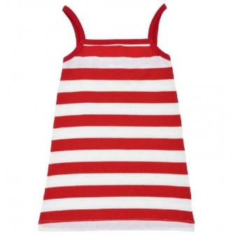 Organic Cotton Toddler Tank Dress - Red Rugby (24M)