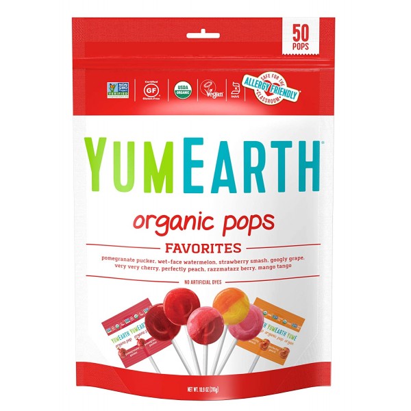 Organic Lollipops - 50 lollipops - YumEarth - BabyOnline HK