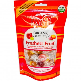 Organic Candy Drops, Freshest Fruit, (4 Flavors) 93.5g