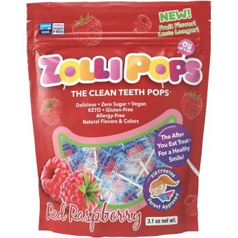 Anti Cavity Lollipops (Raspberry) - 15 lollipops