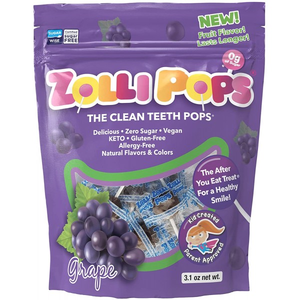Anti Cavity Lollipops (Grape) - 15 lollipops - Zollipops - BabyOnline HK