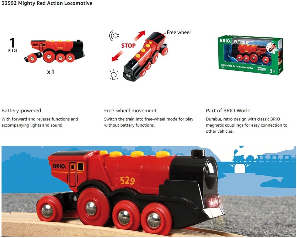 Brio World - Mighty Red Action Locomotive (Battery Powered)