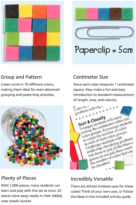 Centimetre Cubes - Set of 1000 - by Learning Resources LER2089